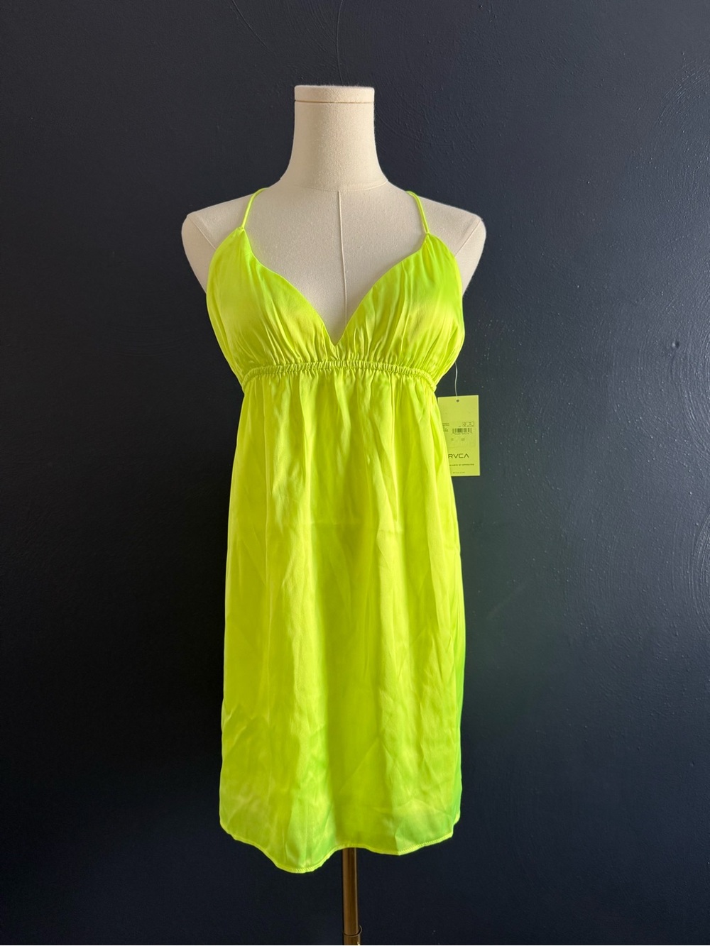 NWT RVCA Neon Spaghetti Strap Slip Dress - Size Medium